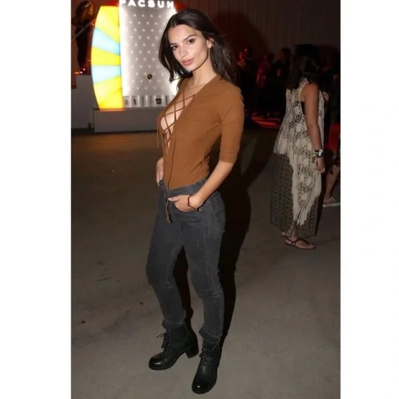 RARE Frye Sabrina 6G Grey Leather Trendy Lace Up Retro Combat Heeled Ankle Boots - Picture 6 of 16